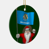 Sinterklaas met bordje Oklahoma Keramisch Ornament (Rechts)