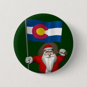 Sinterklaas met bordje van Colorado Ronde Button 5,7 Cm