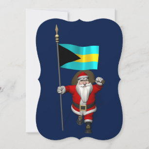 Sinterklaas met bordje van de Bahama's Feestdagenkaart