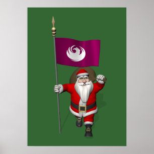 Sinterklaas met bordje van Phoenix Poster