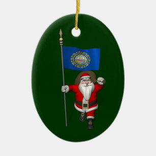 Sinterklaas met borduurstoel New Hampshire Keramisch Ornament
