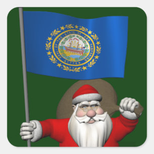 Sinterklaas met borduurstoel New Hampshire Vierkante Sticker