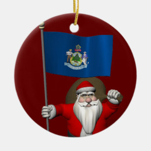 Sinterklaas met borduurwerk keramisch ornament