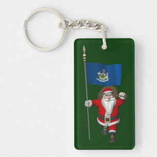 Sinterklaas met borduurwerk sleutelhanger