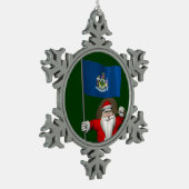 Sinterklaas met borduurwerk tin sneeuwvlok ornament (Links)