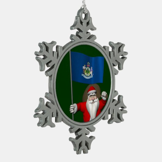 Sinterklaas met borduurwerk tin sneeuwvlok ornament (Links)