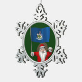 Sinterklaas met borduurwerk tin sneeuwvlok ornament (Rechts)