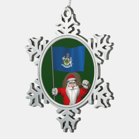 Sinterklaas met borduurwerk tin sneeuwvlok ornament (Rechts)