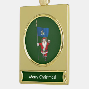 Sinterklaas met borduurwerk verguld banner ornament