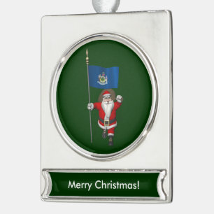 Sinterklaas met borduurwerk verzilverd banner ornament
