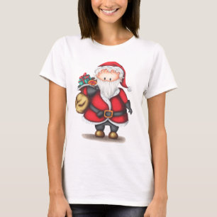 Sinterklaas met cadeaus, geïllustreerd t-shirt