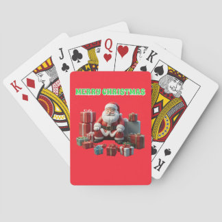Sinterklaas met cadeaus pokerkaarten