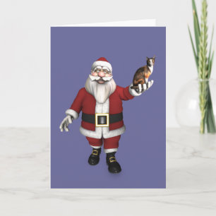 Sinterklaas met Calico-kat Feestdagen Kaart