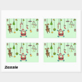 Sinterklaas met cartoon en vrienden Kerstmis Rechthoekige Sticker (Vel)