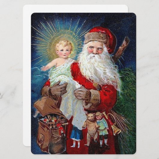 Sinterklaas met Christus Kind Feestdagenkaart (Voorkant / Achterkant)