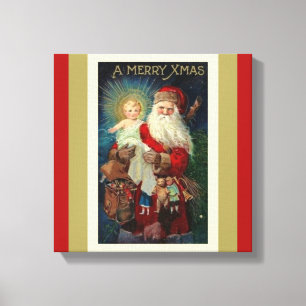 Sinterklaas met Christus Kindspeelgoed St. Nichola Canvas Afdruk