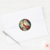 Sinterklaas met de Baby Jesus Ronde Sticker (Envelop)