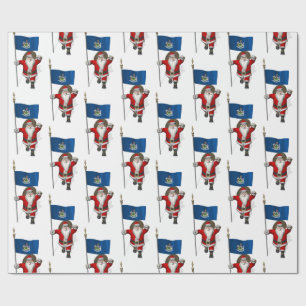 Sinterklaas met de vlag van Maine Cadeaupapier