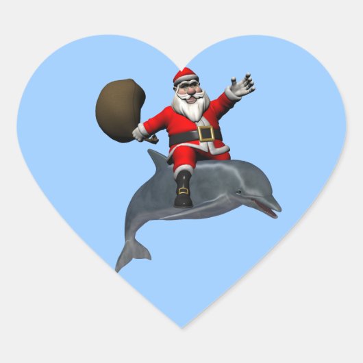 Sinterklaas met dolfijn hart sticker (Voorkant)