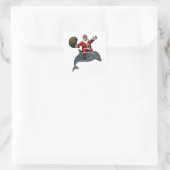 Sinterklaas met dolfijn vierkante sticker (Tas)