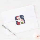 Sinterklaas met een Baby 1e kerst Vierkante Sticker (Envelop)