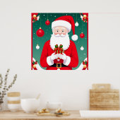Sinterklaas met een geschenk poster (Keuken)