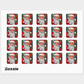 Sinterklaas met een Twinkle in zijn ogen Vierkante Sticker (Vel)