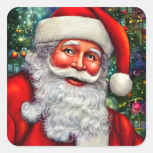 Sinterklaas met een Twinkle in zijn ogen Vierkante Sticker