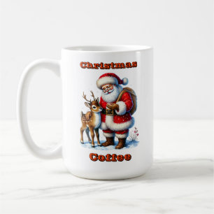 Sinterklaas met een vriendelijk hert in de winters koffiemok