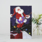 Sinterklaas met elektrische gitaar briefpapier (Staand voorkant)