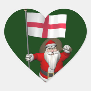 Sinterklaas met Engelse aftekening Hart Sticker