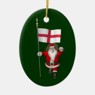 Sinterklaas met Engelse aftekening Keramisch Ornament