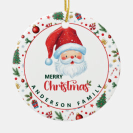 Sinterklaas met feestelijk patroon Vrolijk kerstfe Keramisch Ornament