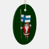Sinterklaas met Finland Keramisch Ornament (Rechts)
