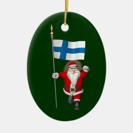 Sinterklaas met Finland Keramisch Ornament (Voorkant)