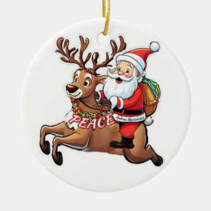 Sinterklaas met geschenken van vrede keramisch ornament