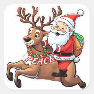 Sinterklaas met geschenken van vrede vierkante sticker