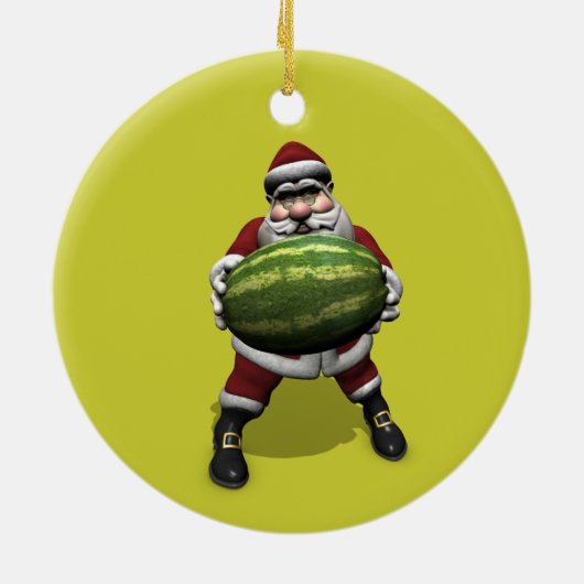 Sinterklaas met grote watermeloen keramisch ornament (Achterkant)