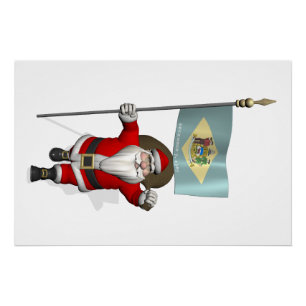 Sinterklaas met het embleem van Delaware Perfect Poster