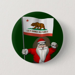 Sinterklaas met inzending van Californië Ronde Button 5,7 Cm