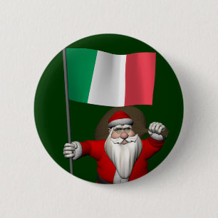 Sinterklaas met Italiaanse nationaliteit Ronde Button 5,7 Cm