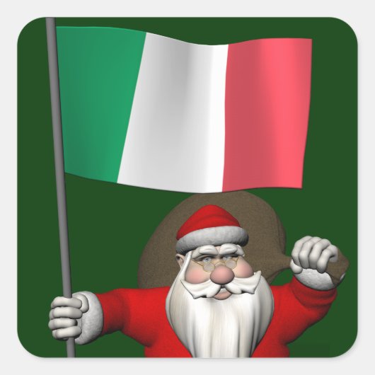 Sinterklaas met Italiaanse nationaliteit Vierkante Sticker (Voorkant)