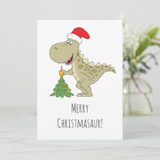 Sinterklaas met kerstboomkoortsir feestdagenkaart (Staand voorkant)