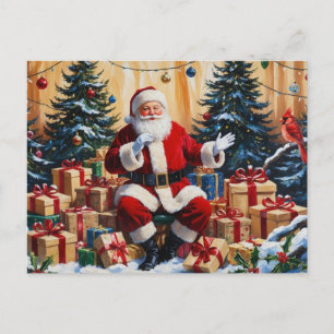Sinterklaas met kerstcadeaus feestdagenkaart