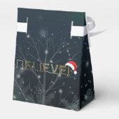 Sinterklaas met kerstlintlint in de middernacht bedankdoosjes (Achterkant)