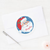 Sinterklaas met kindernaam ronde sticker (Envelop)