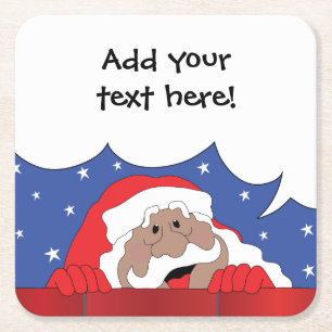 Sinterklaas met kleurenweergave vierkante kartonnen onderzetter