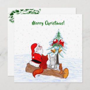 Sinterklaas met konijnenfox en eekhoorn