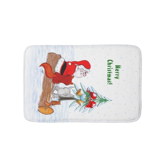 Sinterklaas met konijnenfox en eekhoorn badmat (Voorkant)