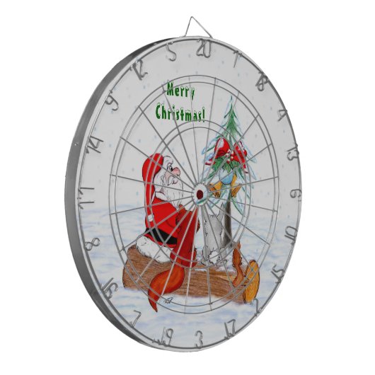 Sinterklaas met konijnenfox en eekhoorn dartbord (Voorkant Links)